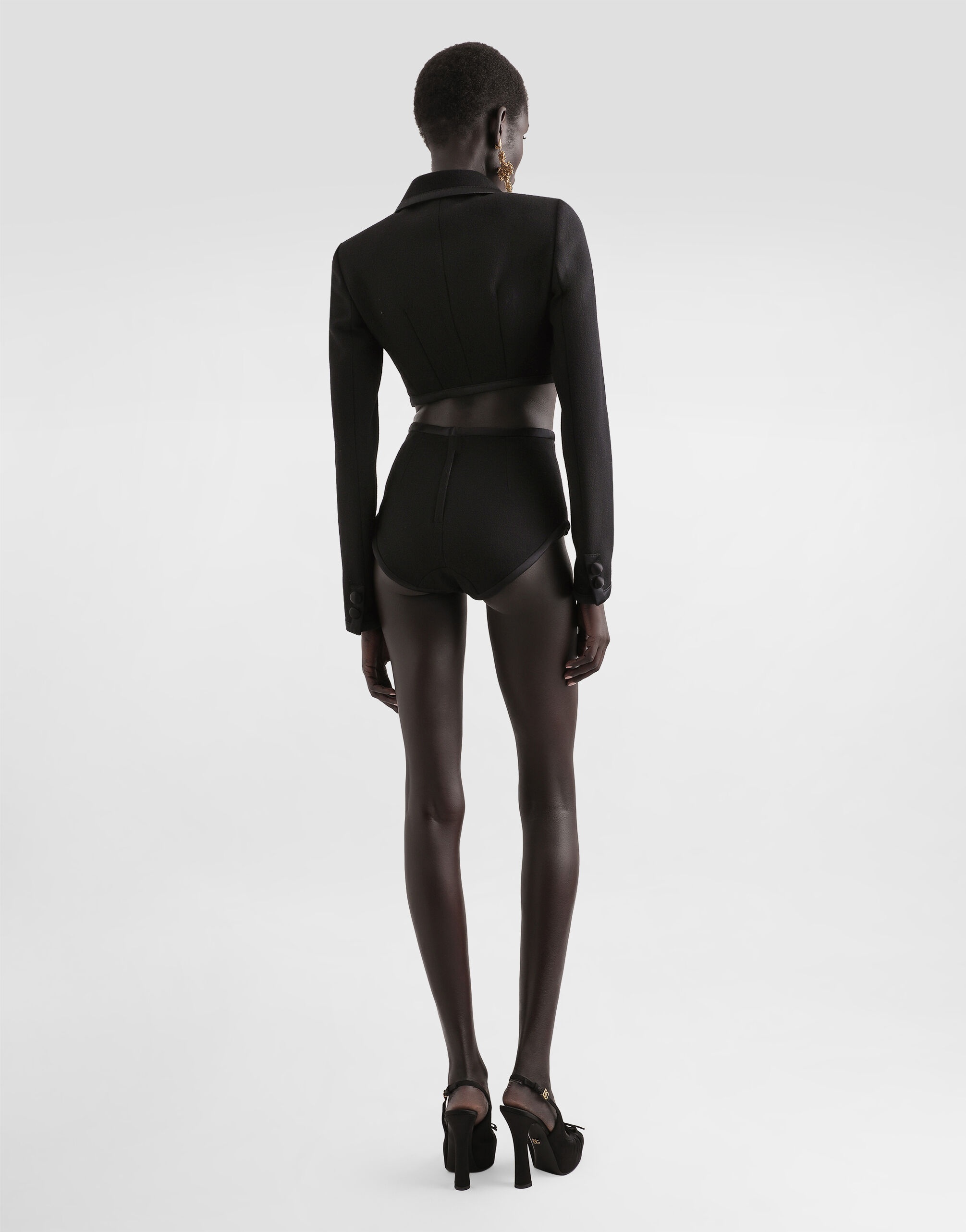 Short wool crepe jacket - 3