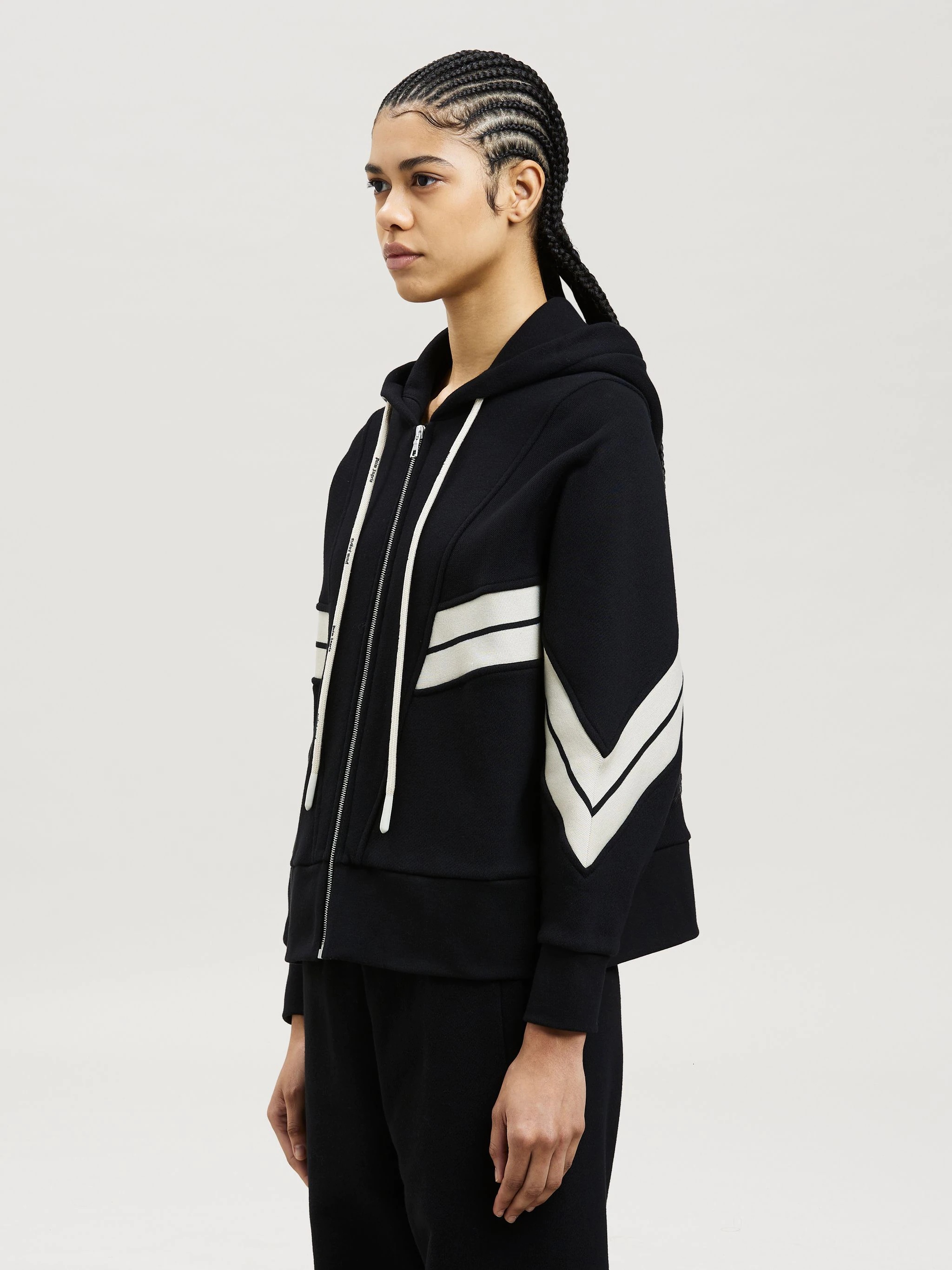 TRACK RIB ZIPPED HOODIE - 4