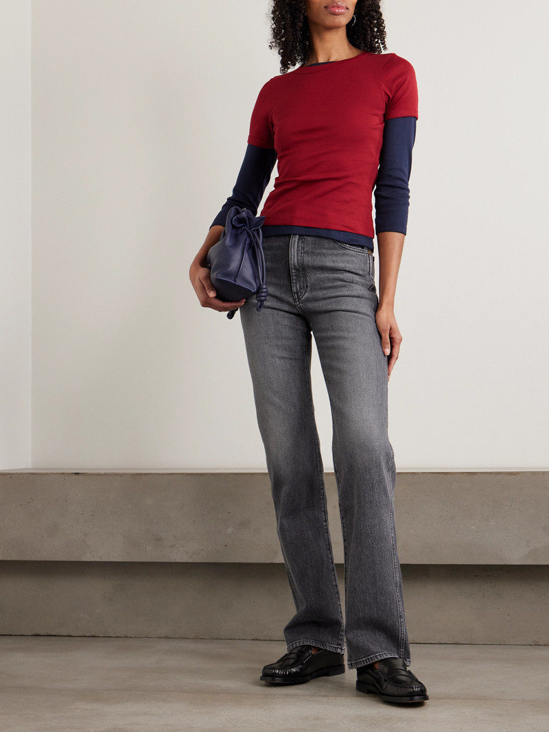 FLORE FLORE Car Ribbed Organic Cotton-jersey T-shirt outlook