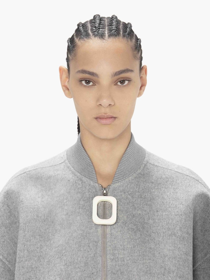 OVERSIZED WOOL BOMBER JACKET WITH LOGO PATCH 5