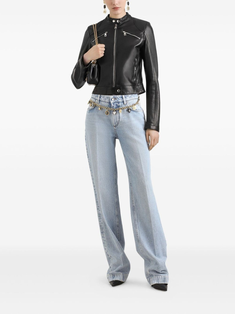 Dolce & Gabbana biker-style leather jacket outlook