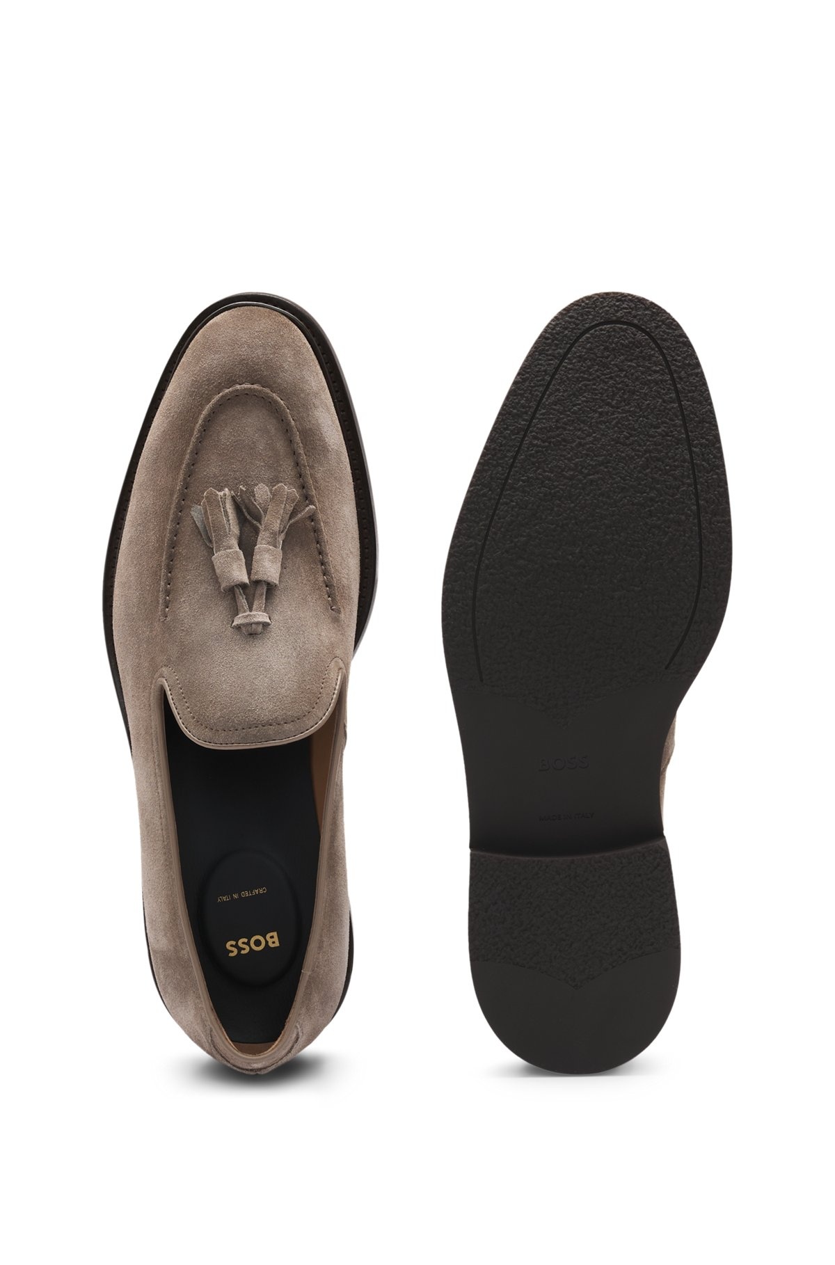 SUEDE LOAFERS WITH TASSEL TRIM - 4