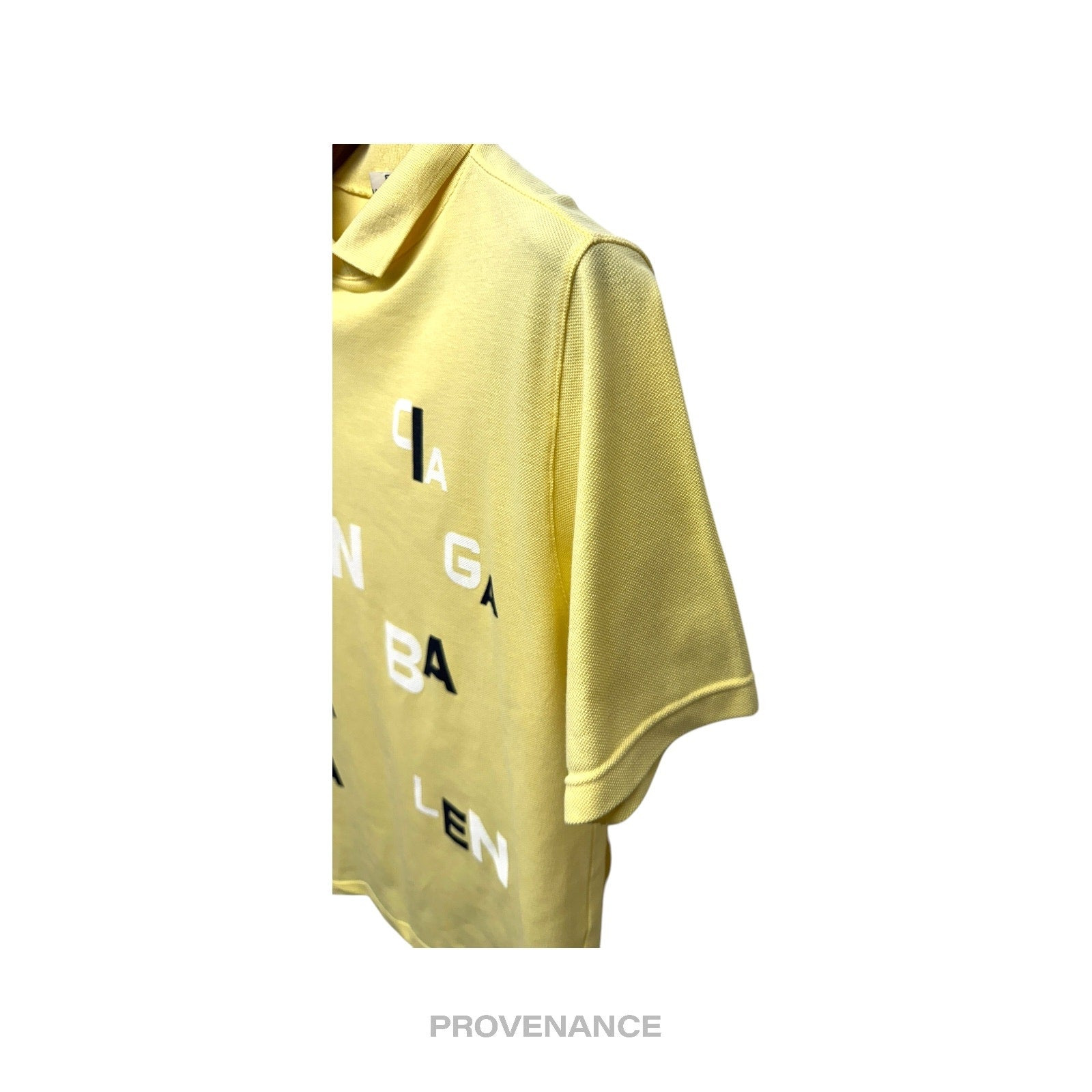 Balenciaga Letter Spellout Polo Shirt - Yellow Pique - 5