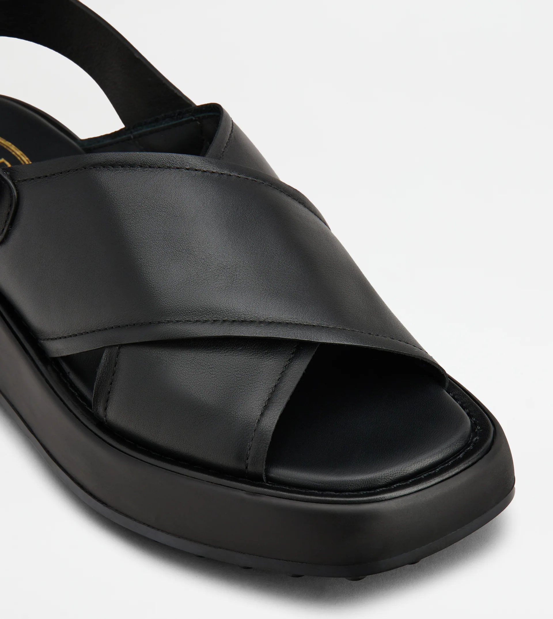 SANDALS IN LEATHER - BLACK - 4