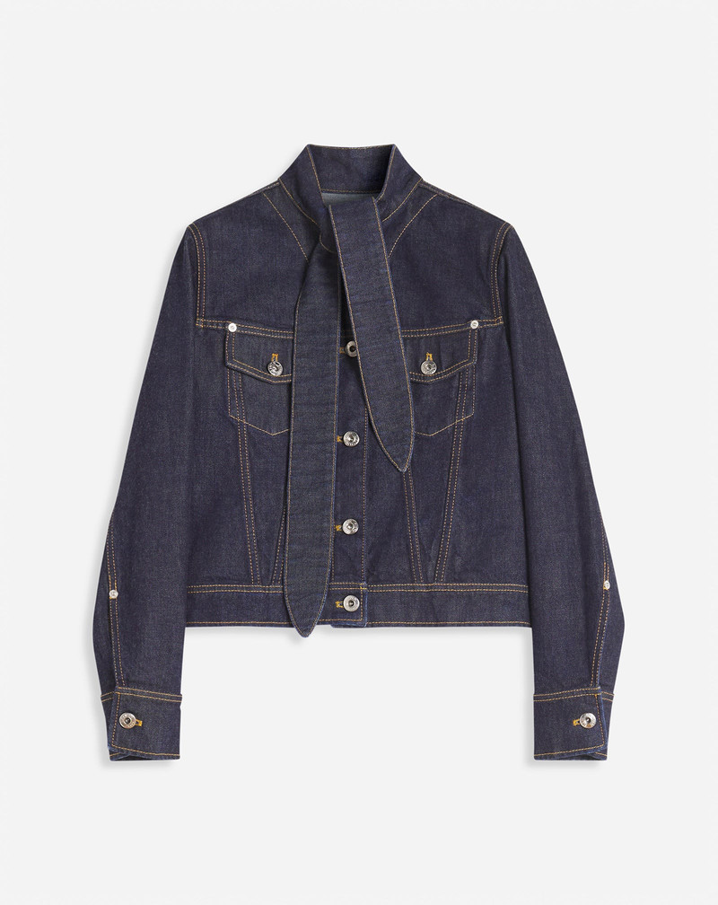 ASCOT COLLAR JACKET IN DENIM - 1