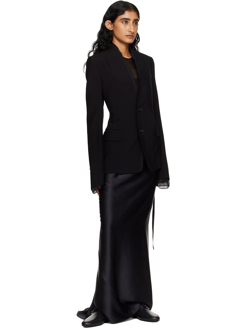 Ann Demeulemeester Black Sady Collarless Fitted Blazer outlook