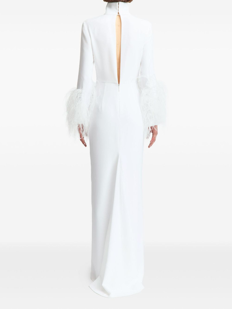 Arios feather-trim gown 4