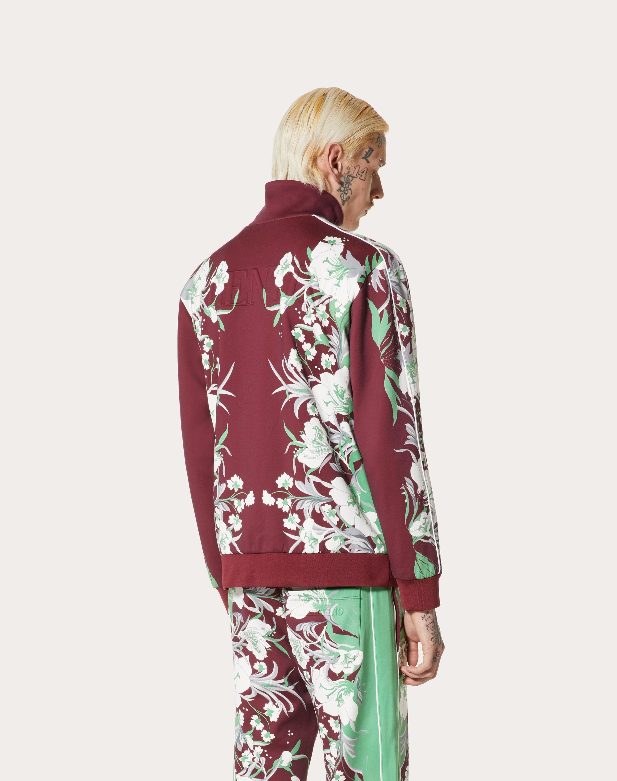 ZIP-UP JERSEY SWEATSHIRT WITH HIGH NECK AND STREET FLOWERS TULIPOP PRINT - 4