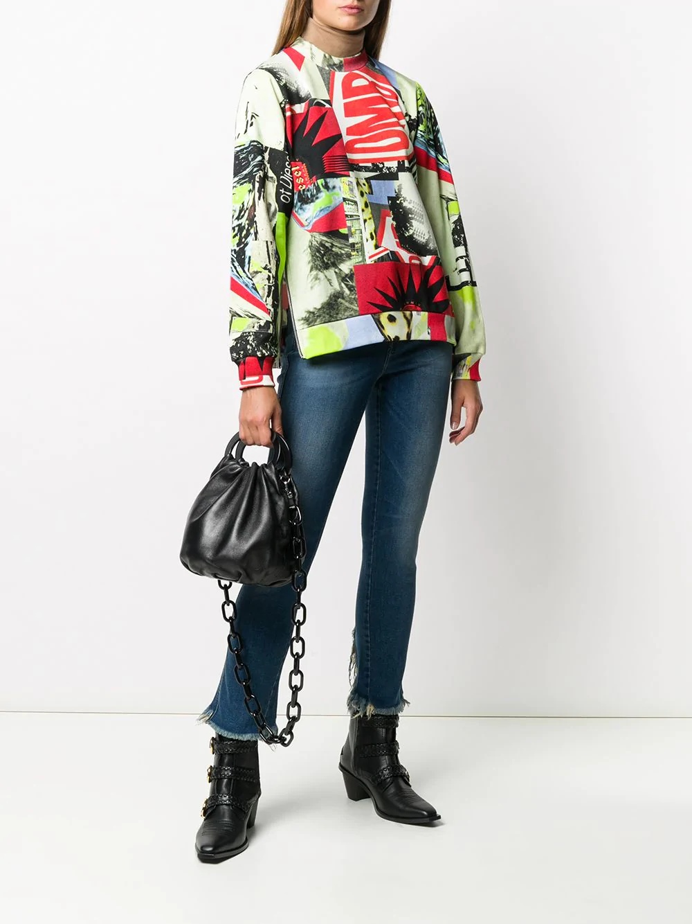 long-sleeved graphic print jumper - 2