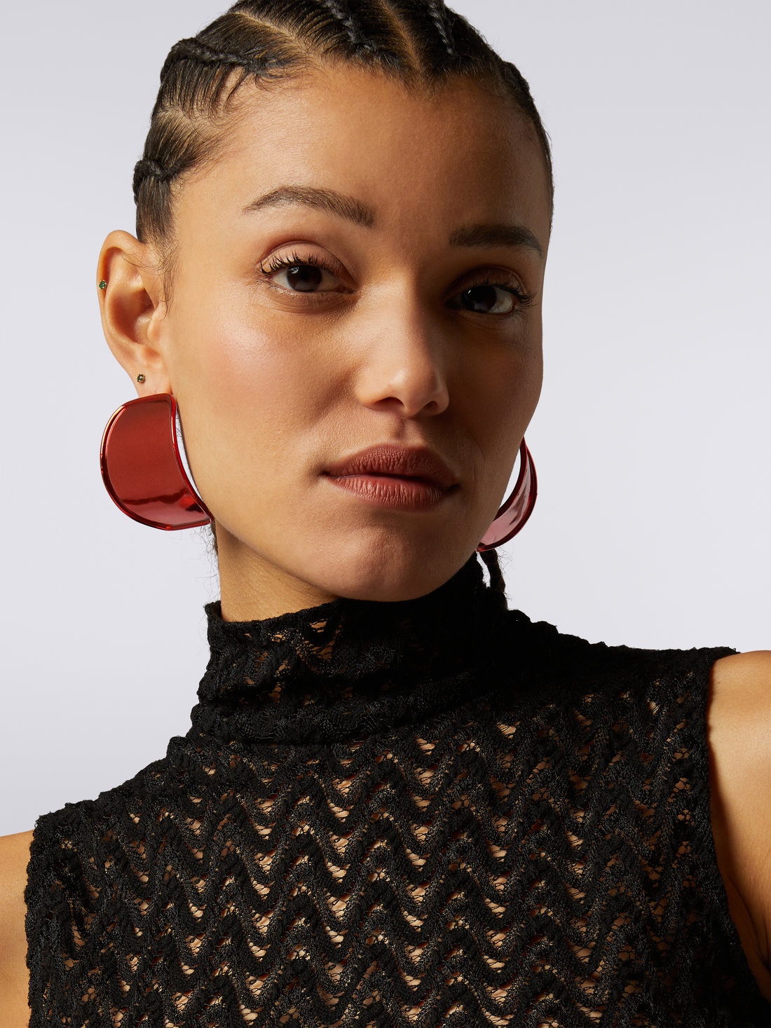 Raschel knit wool and viscose sleeveless top - 5