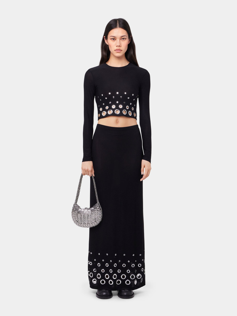 rabanne BLACK LONG SKIRT IN JERSEY SECOND-SKIN outlook