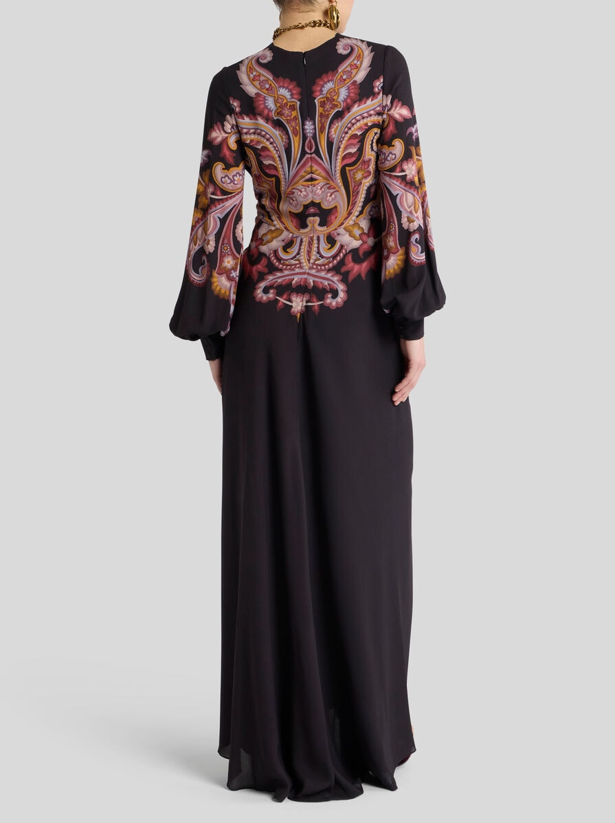 PRINTED STRETCH SABLÉ DRESS - 4