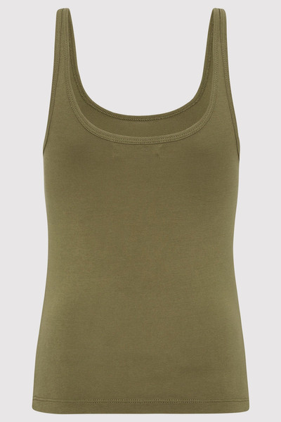 ST. AGNI Organic Cotton Slim Scoop Tank - Olive outlook