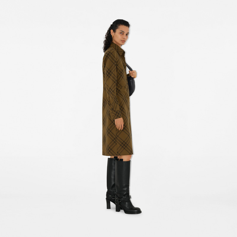 Check Wool Blend Shirt Dress 3