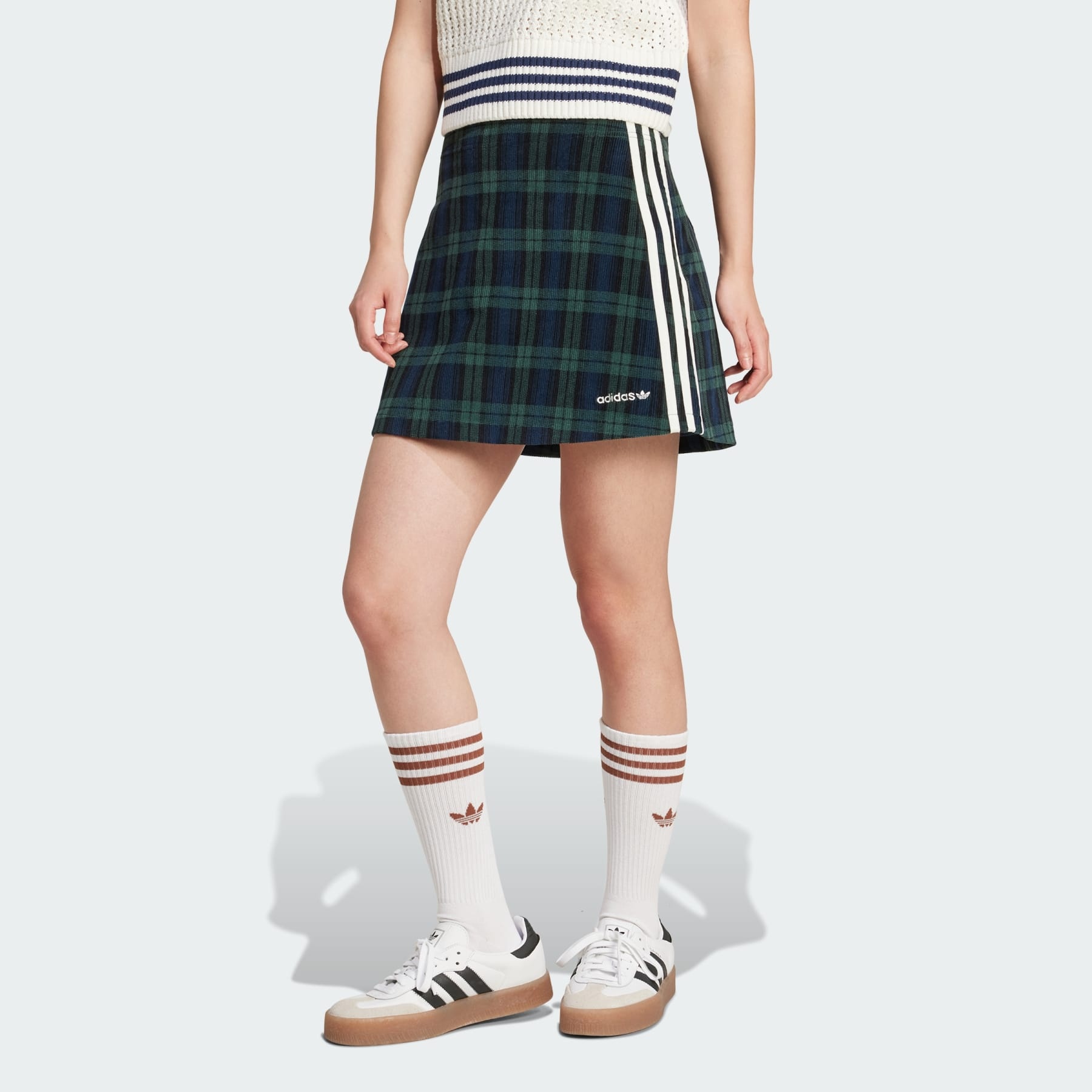 Corduroy Tartan Skirt - 2