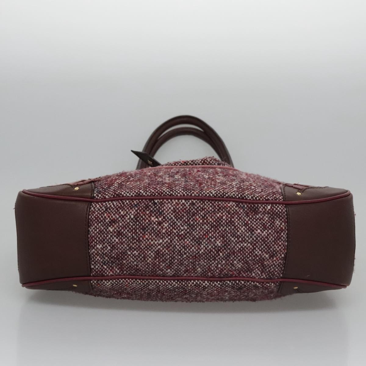 CELINE Hand Bag Wool Leather Gold Brown - 5