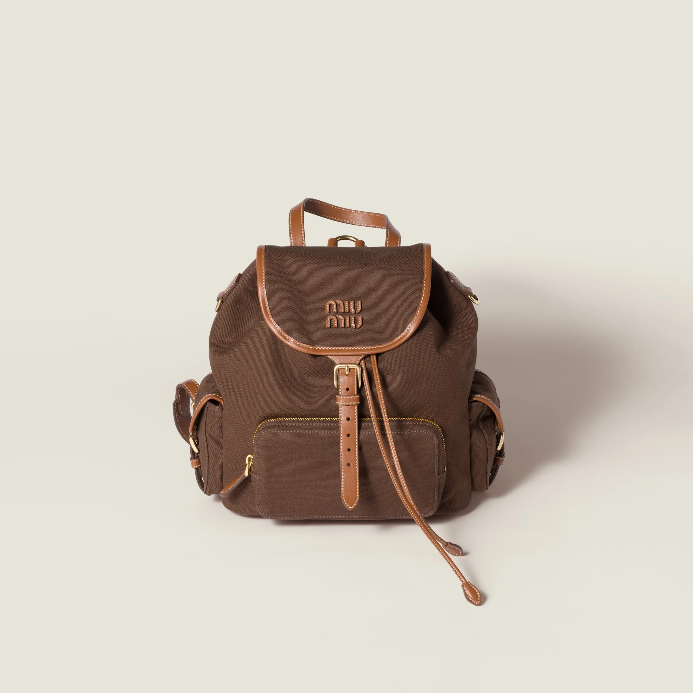 Canvas and leather backpack - 1