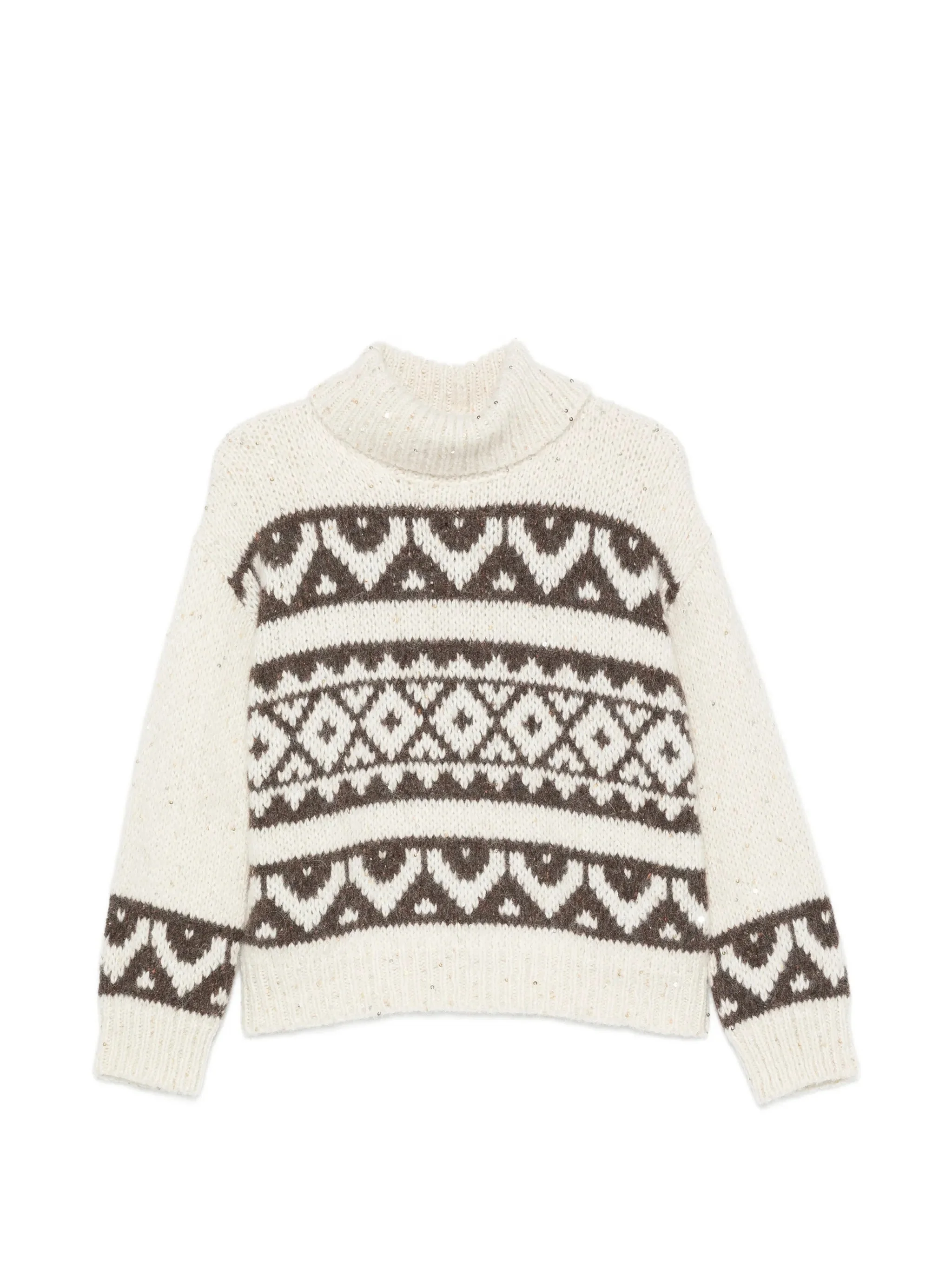 Peserico Sequin-embellished Jacquard-knit Sweater - 1
