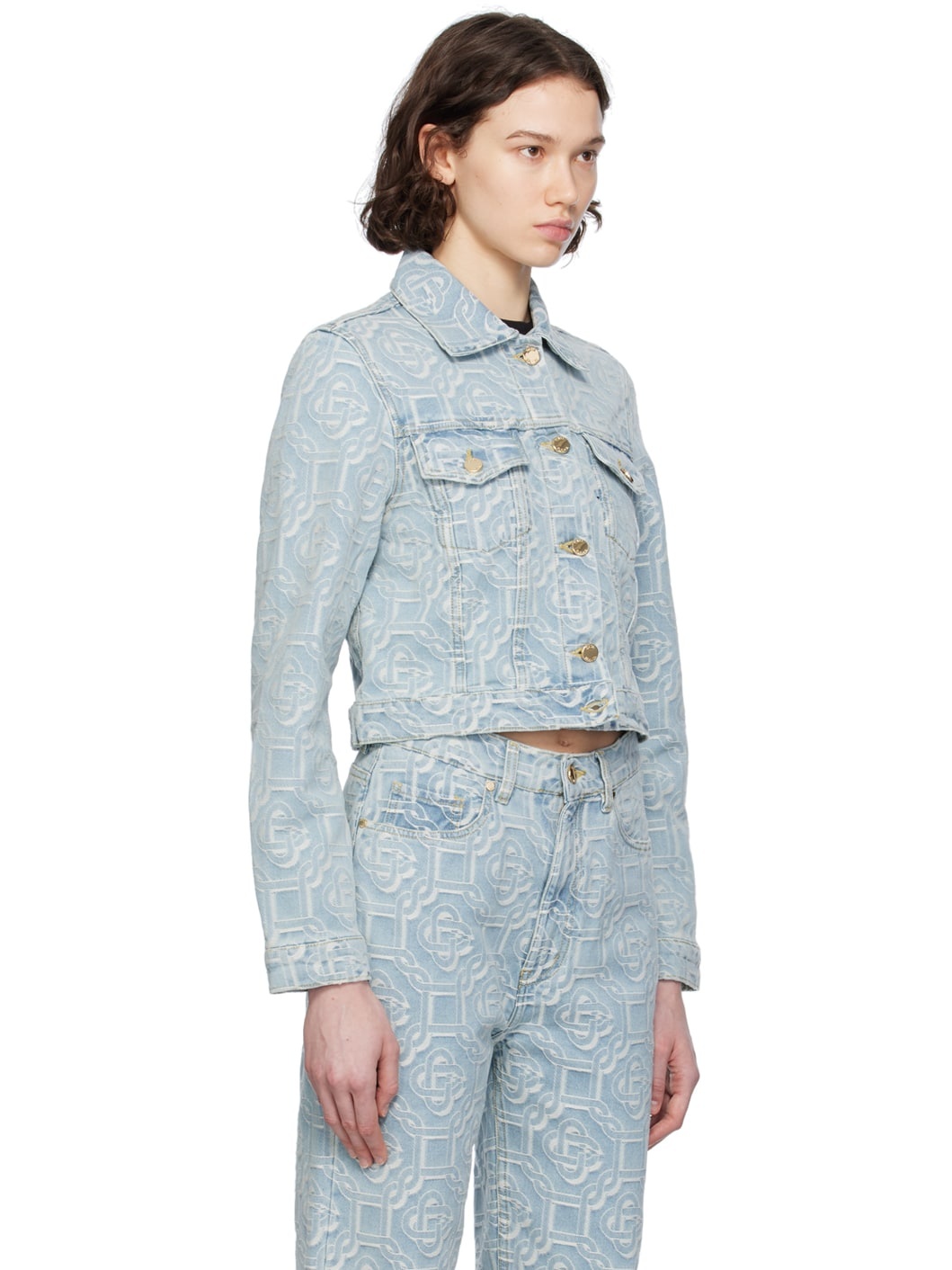 Blue Button Denim Jacket - 2