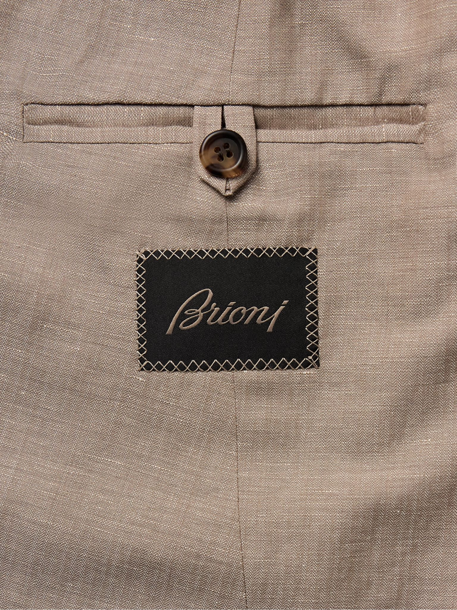 Slim-Fit Double-Breasted Wool, Linen and Silk-Blend Suit Neutral - 6