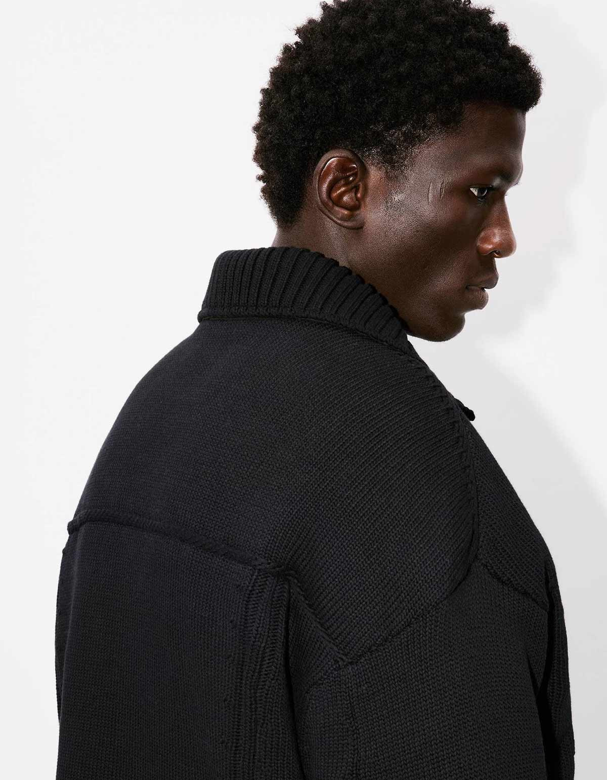 Kenzo Black Knitted Puffer Jacket - 5
