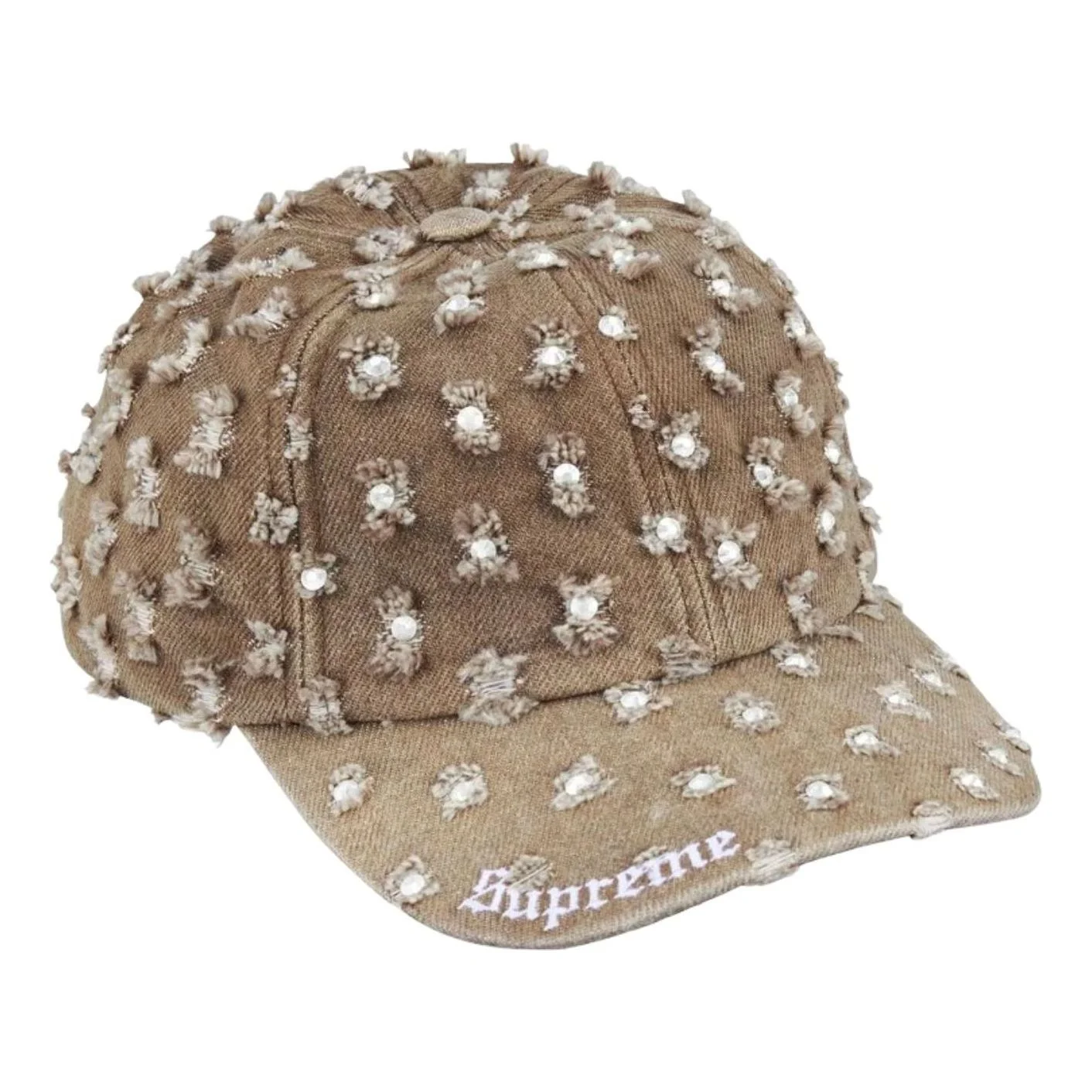 Supreme FW26 Hole Punch Rhinestone Denim 6-Panel 'Brown' SUP-FW26-1072-BRN - 1
