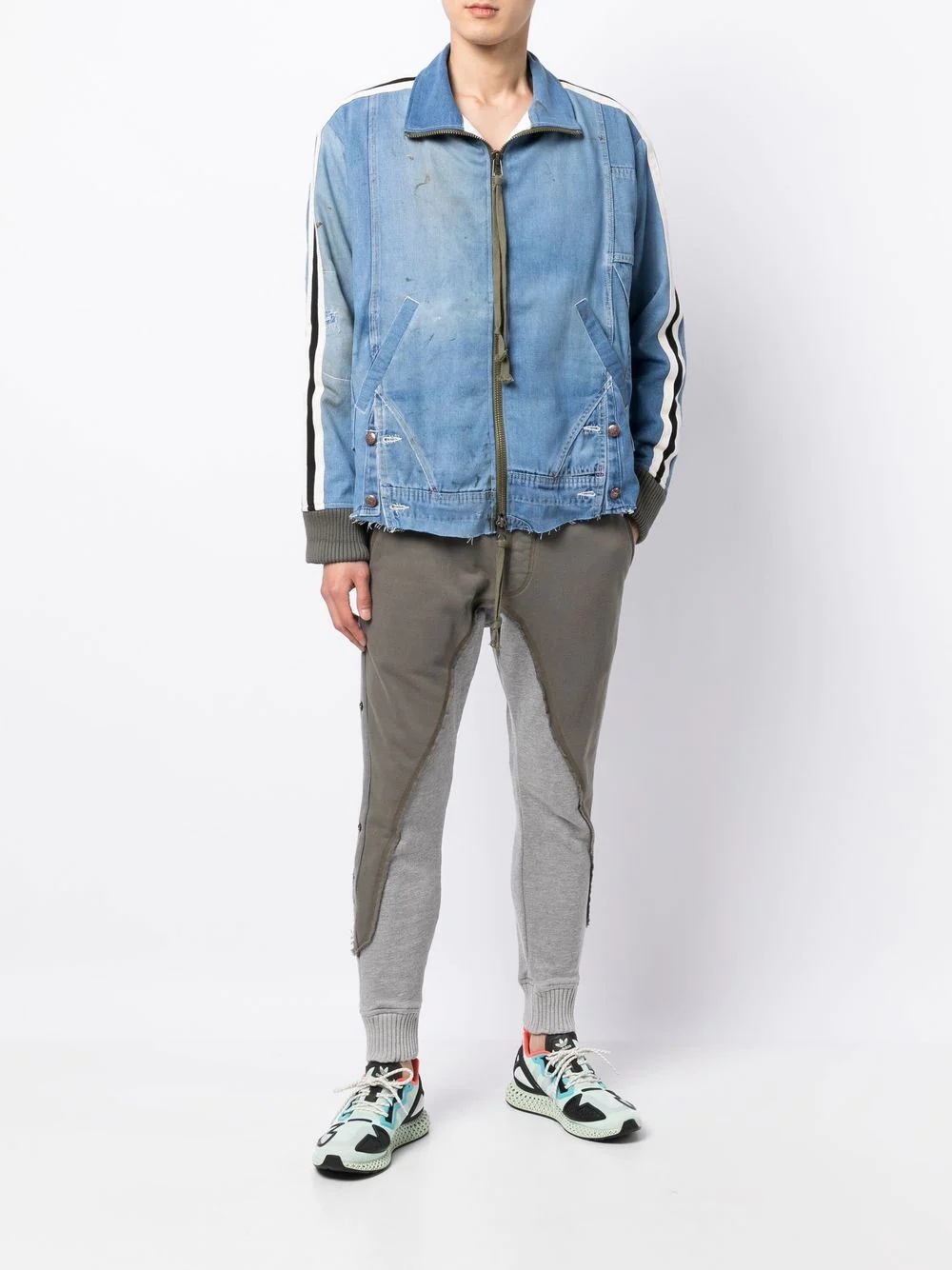 patchwork drawstring trousers - 2