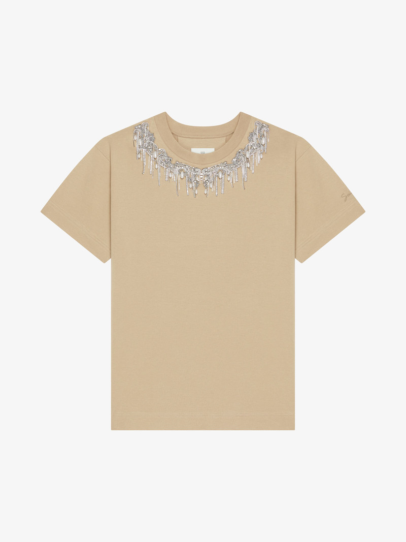 T-SHIRT IN COTTON WITH CRYSTALS AND PEARLS 1