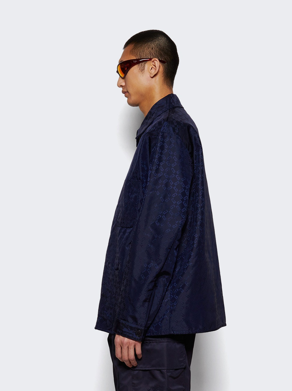 Overshirt In Monogram 72 Jacquard Dark Blue - 3