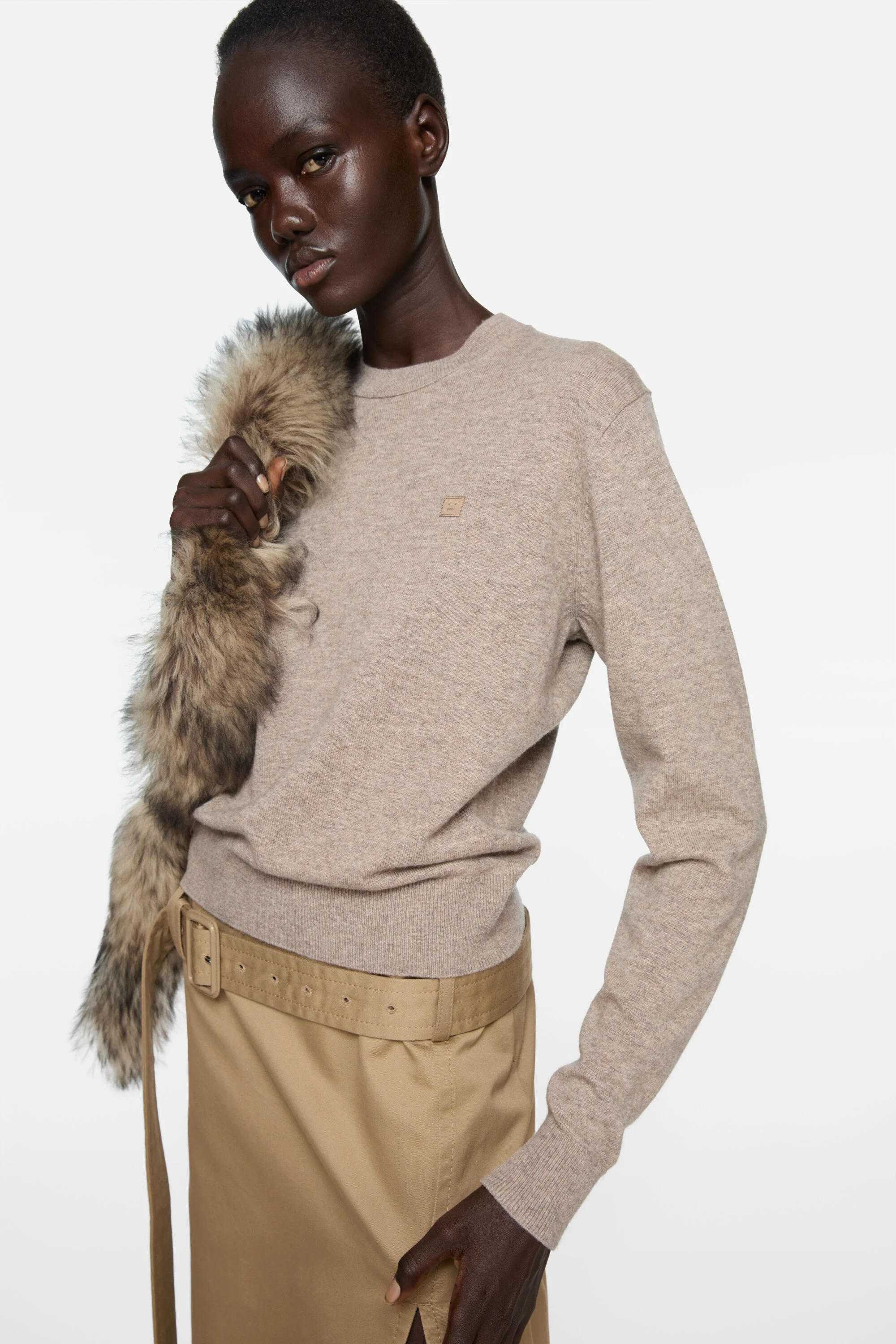 Jumper yak wool - Greige melange - 4