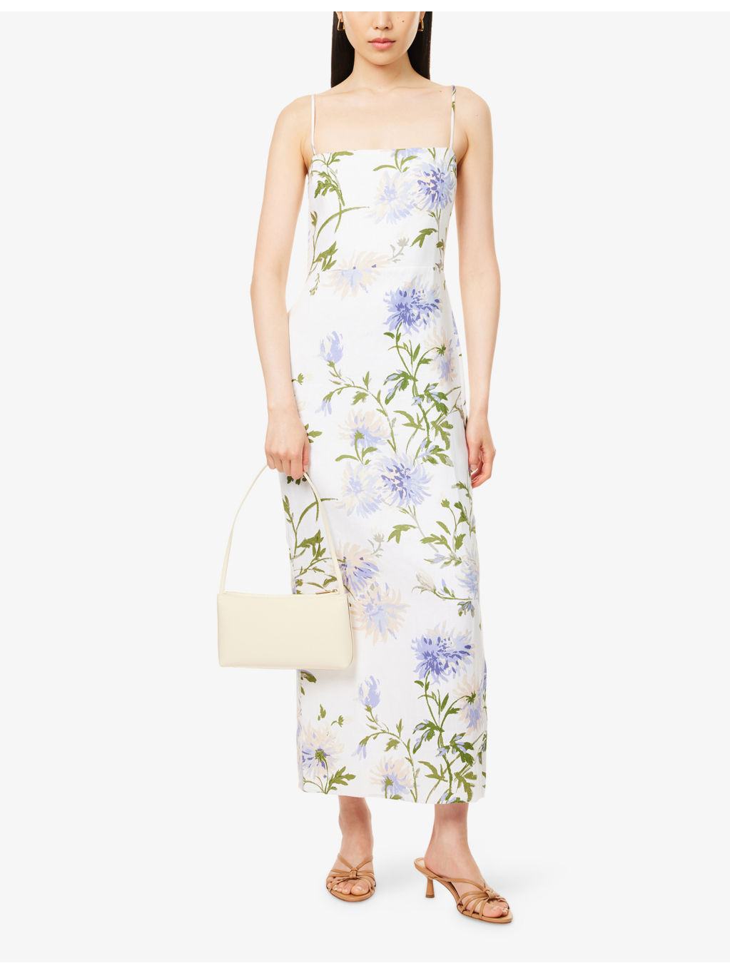 Frankie Floral-Print Linen Midi Dress - 2