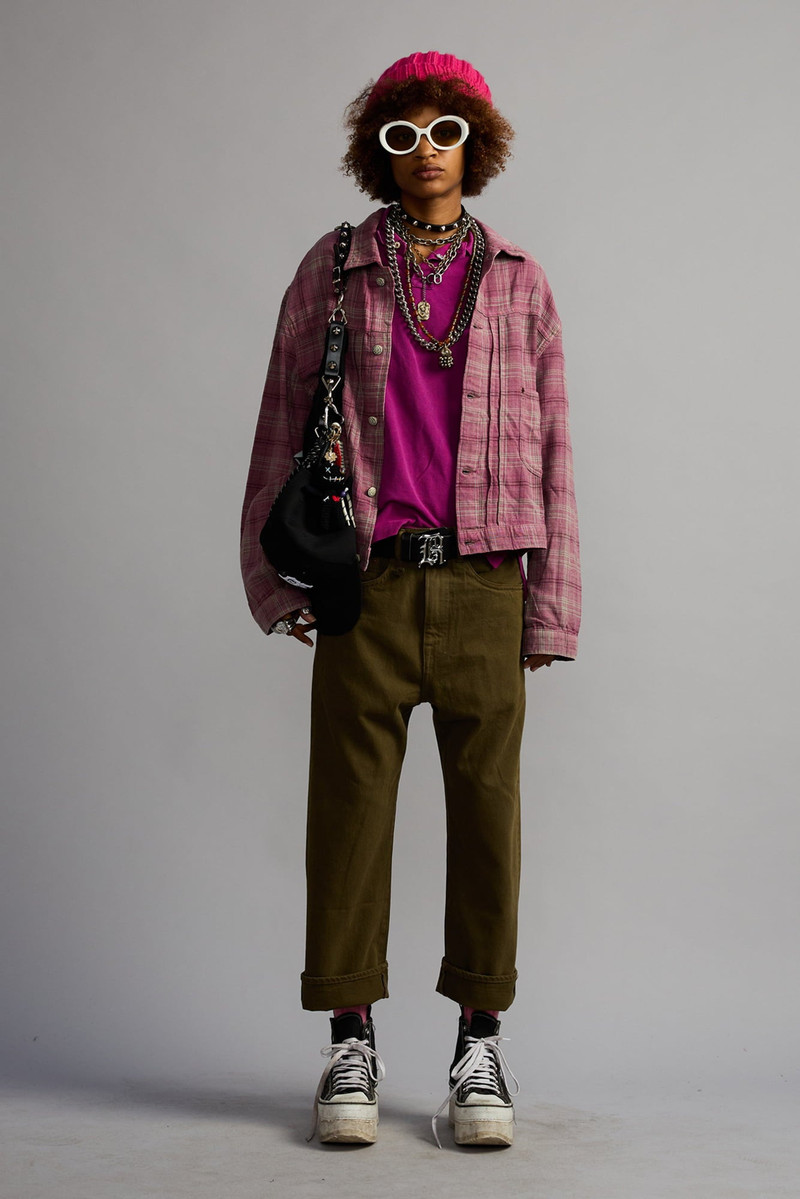 R13 RELAXED PLEATED TRUCKER JACKET outlook