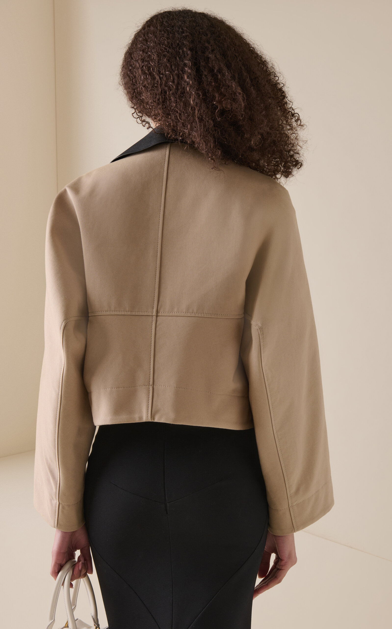 Contrast-Trim Cotton-Blend Caban neutral - 4
