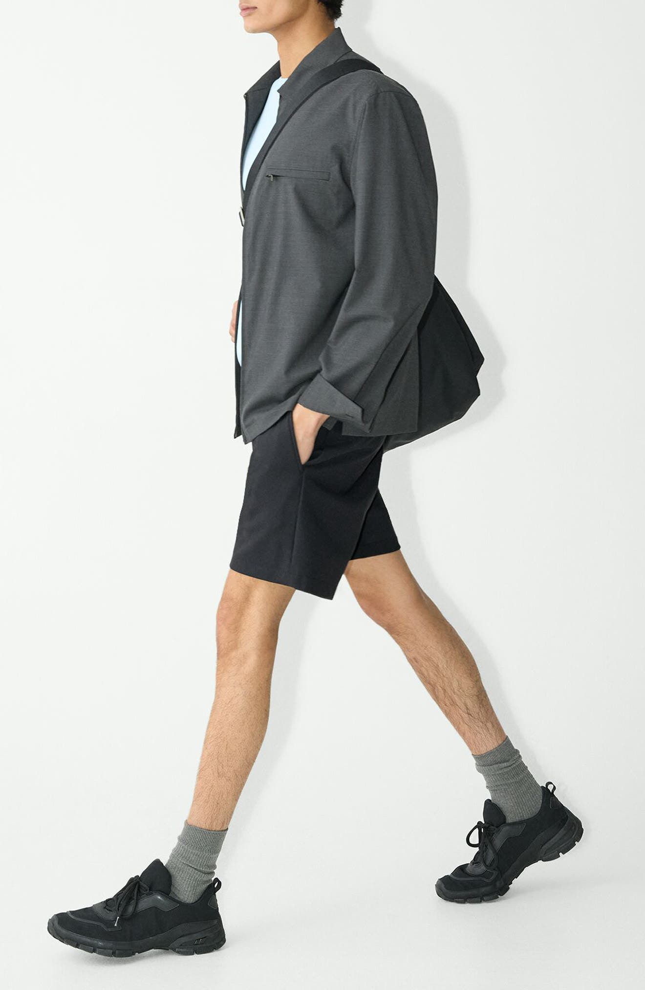 Theory Curtis Slim Fit Internal Drawstring Shorts in Black at Nordstrom - 7