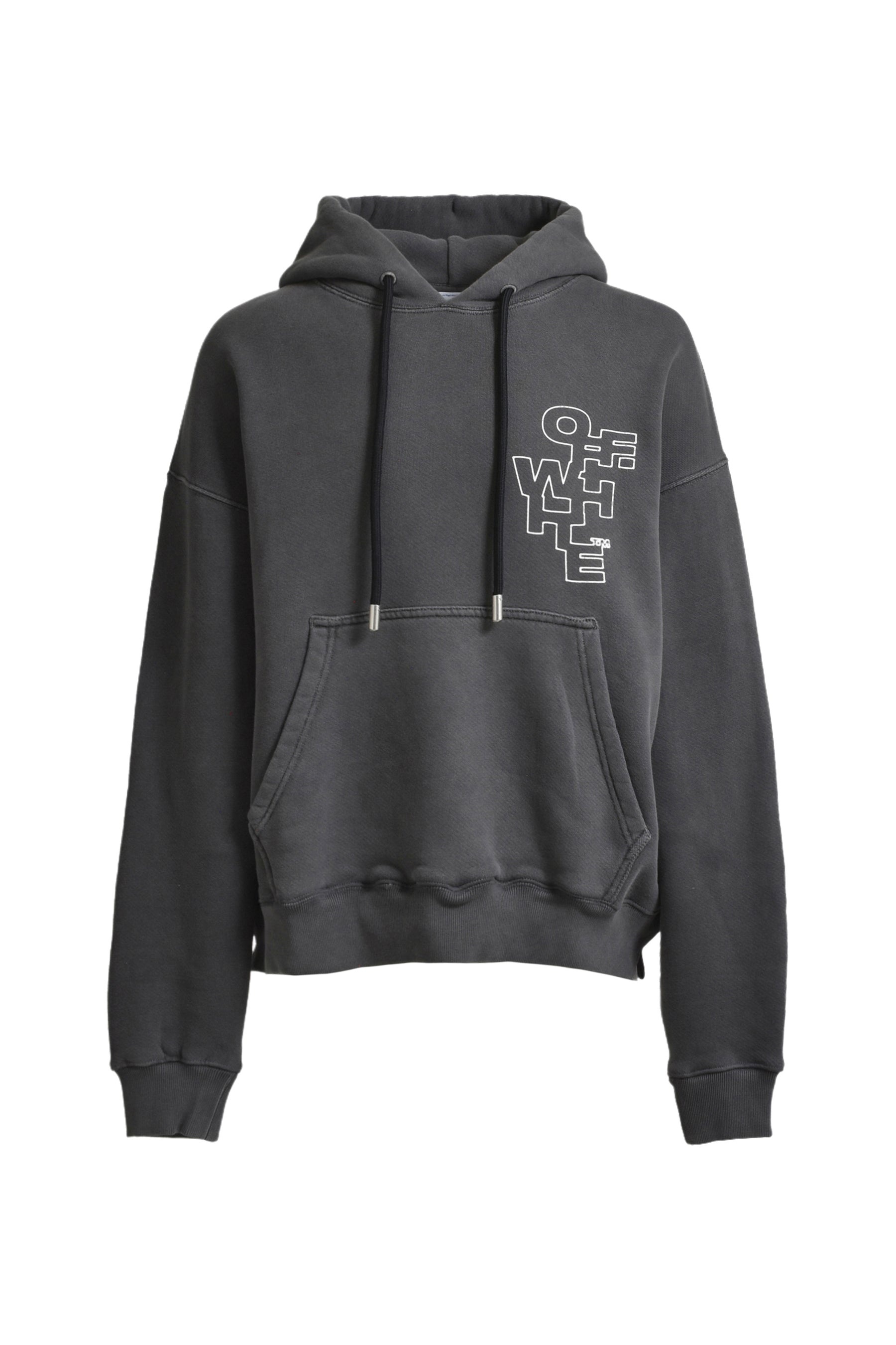 OUTLINE ARROW SKATE HOODIE / BLK WHT - 1