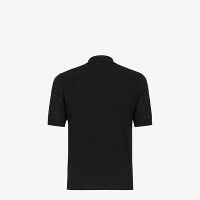 FENDI Black viscose polo shirt outlook