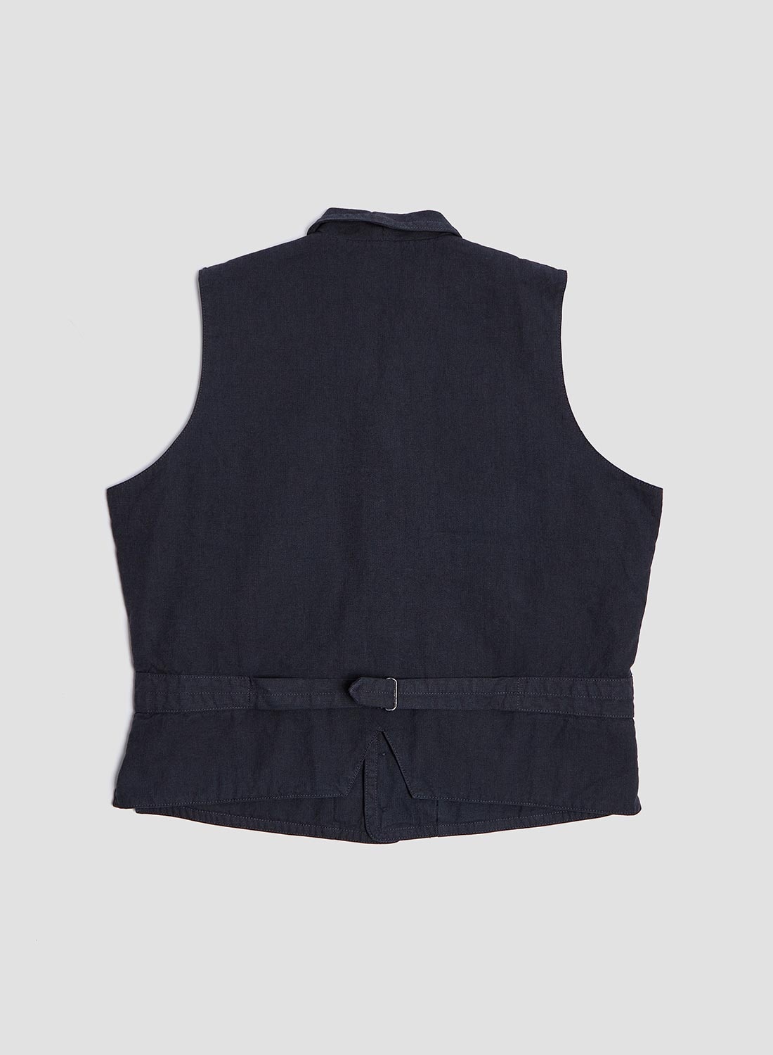 Waistcoat Cotton Broken Twill in Navy - 4