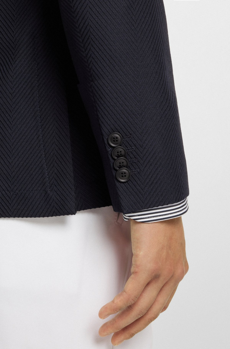 DOUBLE-BREASTED BLAZER IN COTTON AND WOOL SEERSUCKER 6