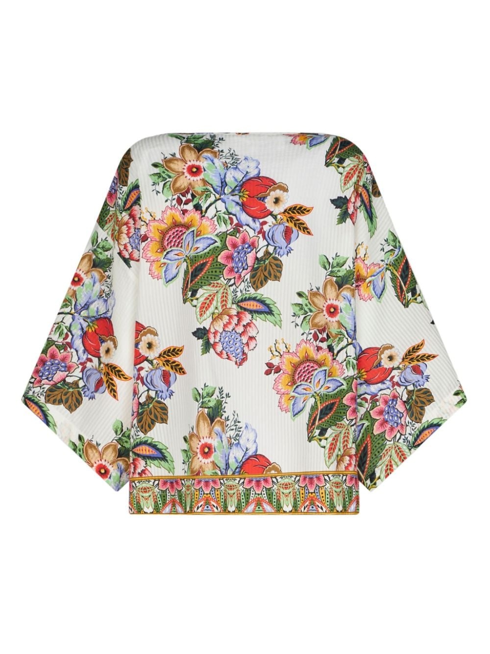 floral-print draped blouse - 7