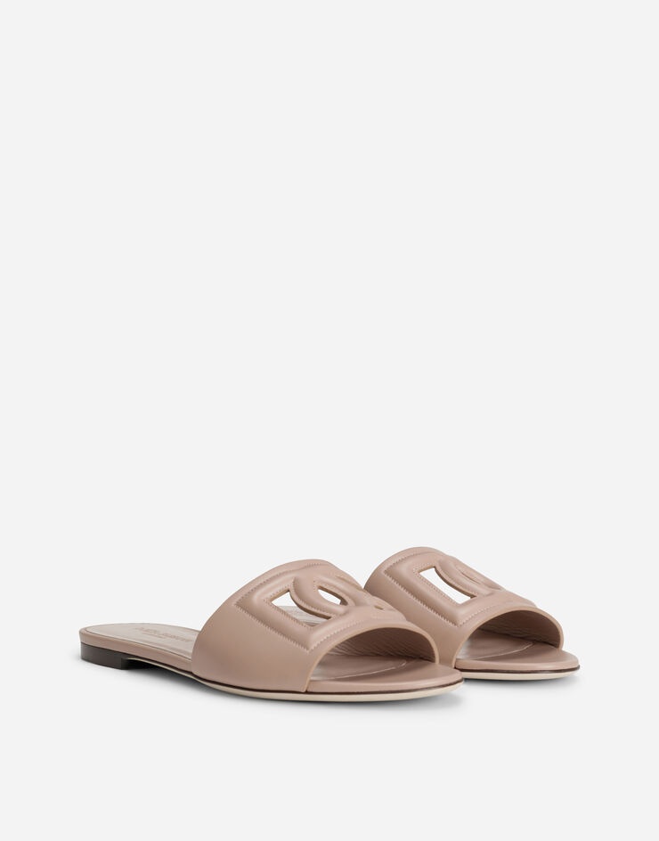 Calfskin sliders with DG logo - 2