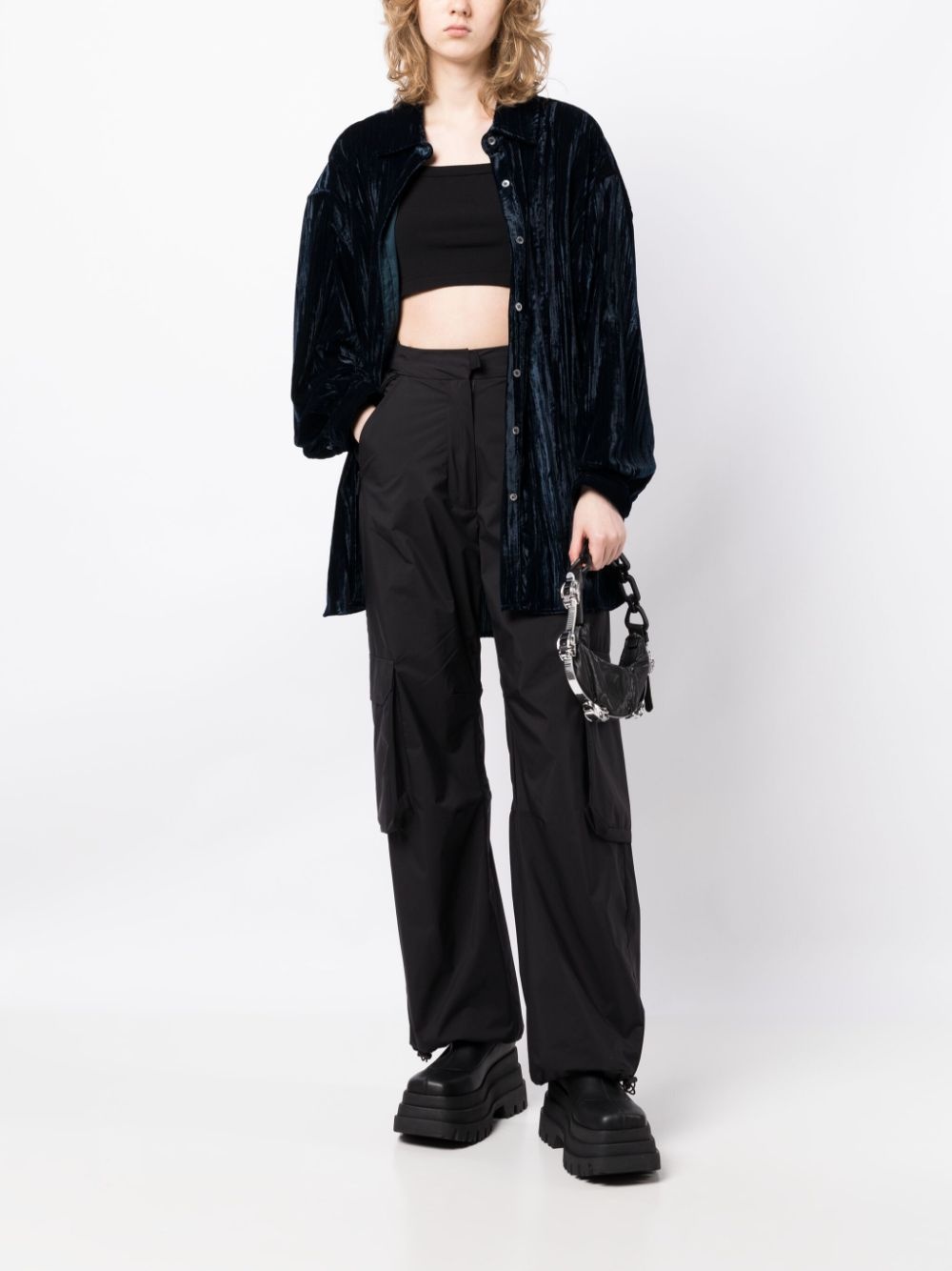 velvet crinkled shirt - 2