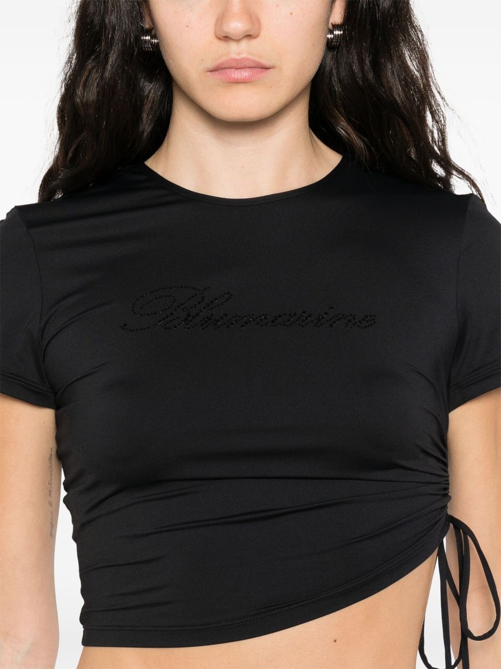 rhinestone-logo T-shirt - 5