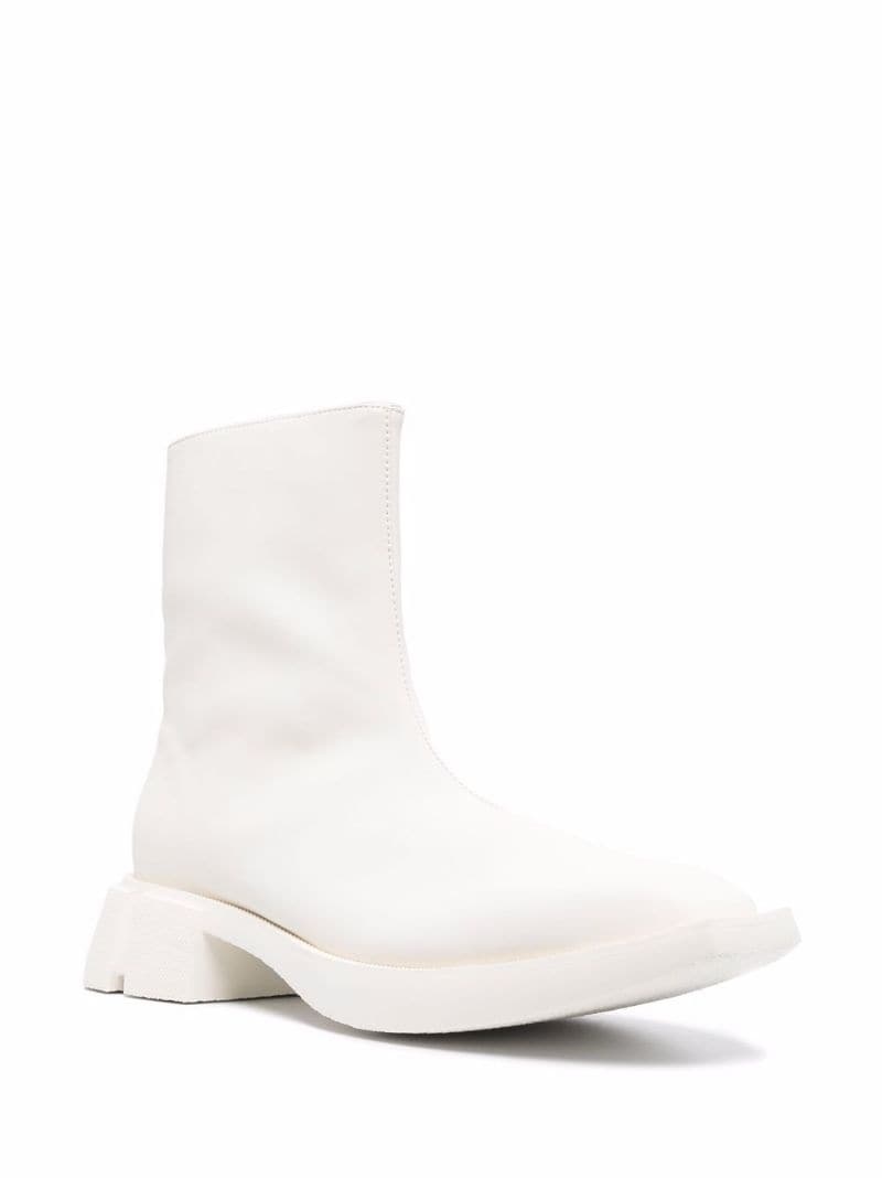 square-toe leather boots - 2