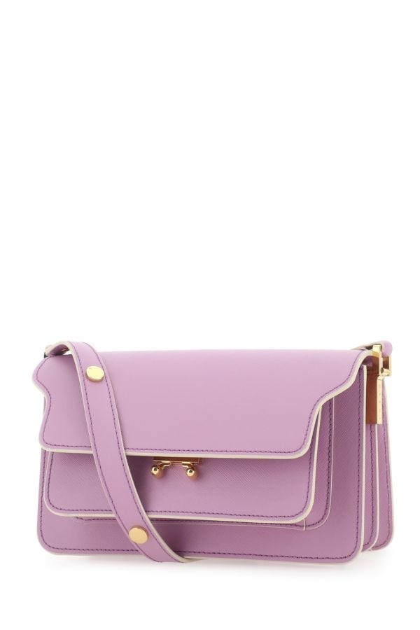 Lilac leather mini Trunk Soft shoulder bag - 3