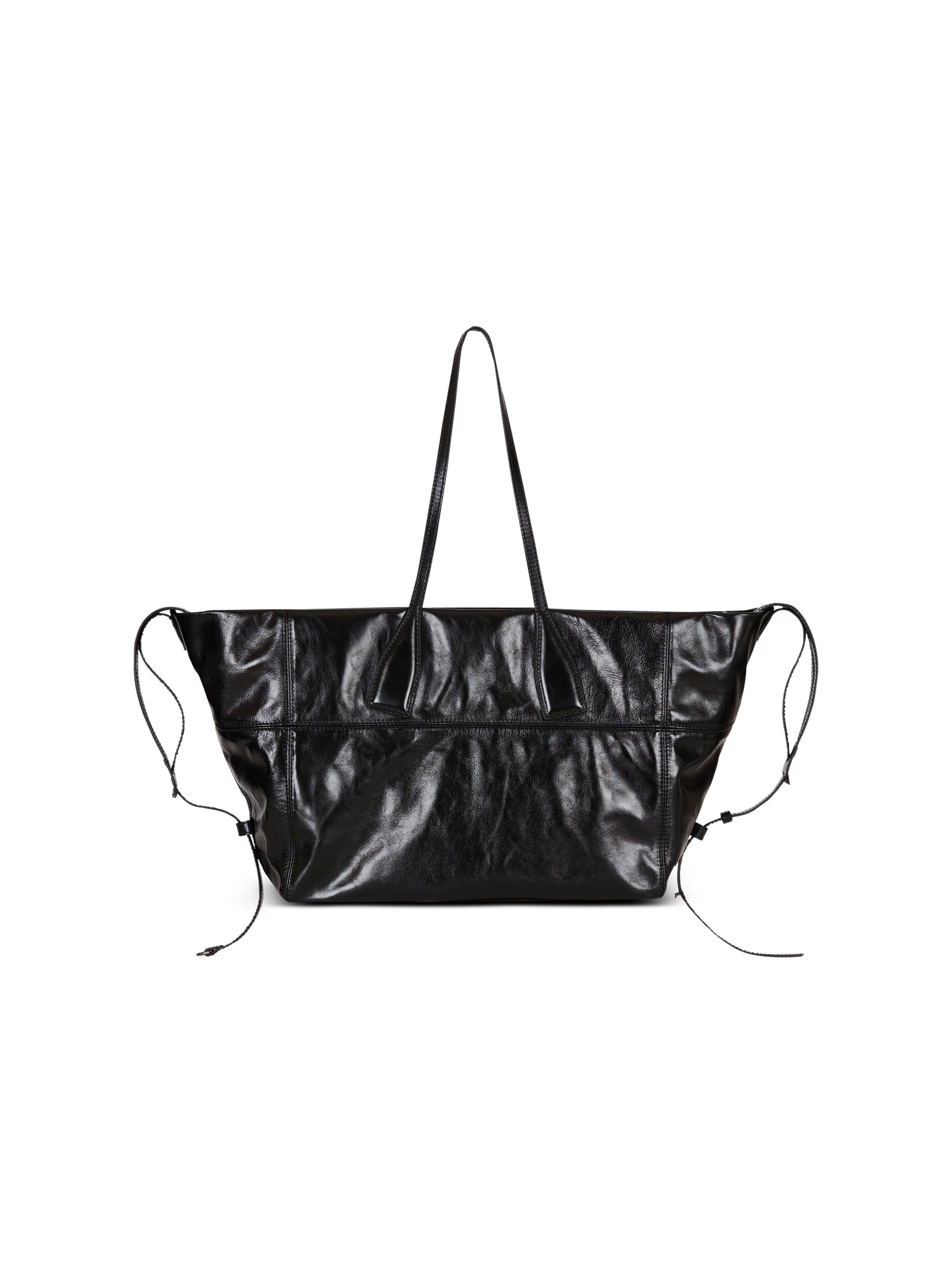 Track shiny leather tote bag - 4