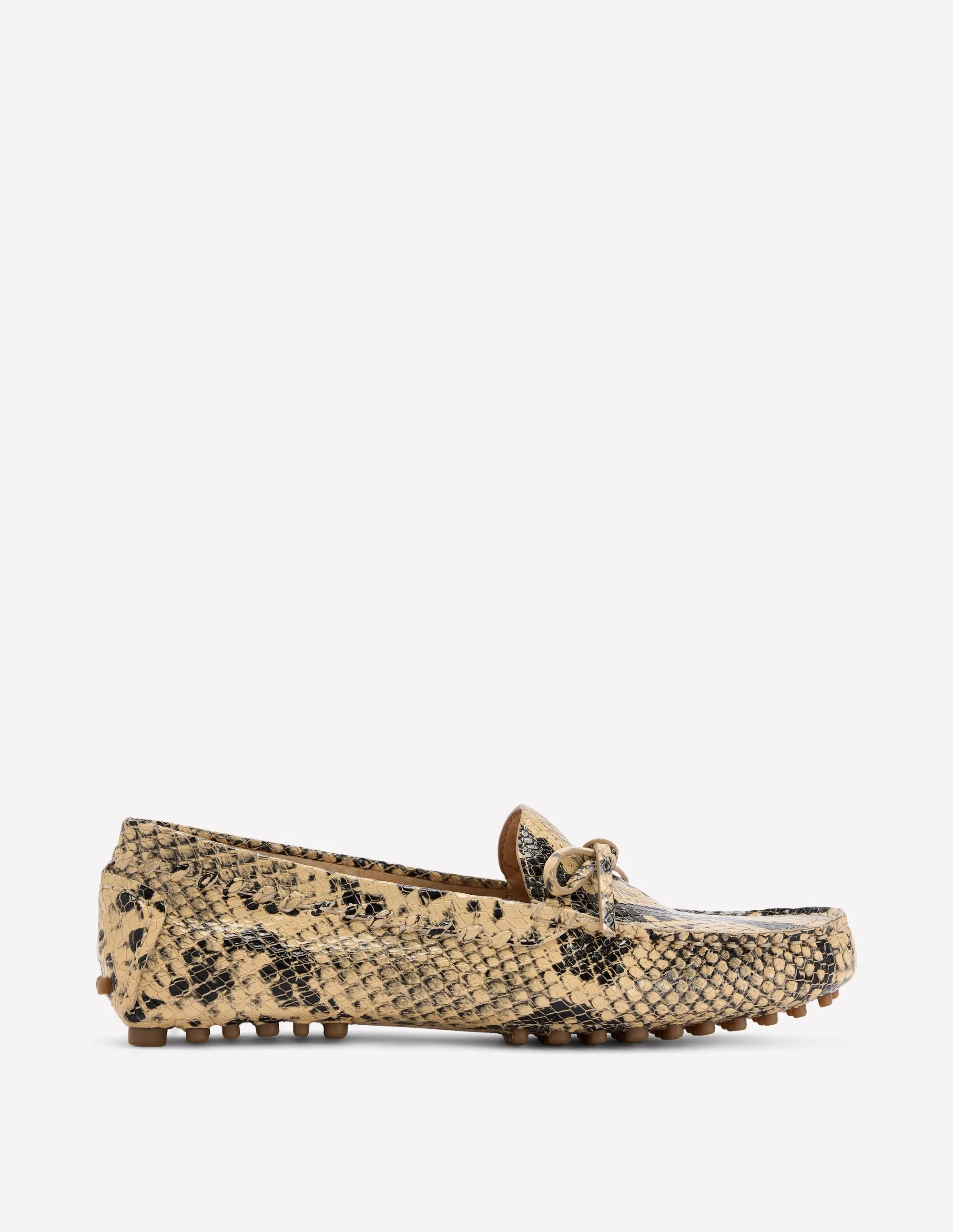 Heidi Stitched Soft Loafers-Snake - 1