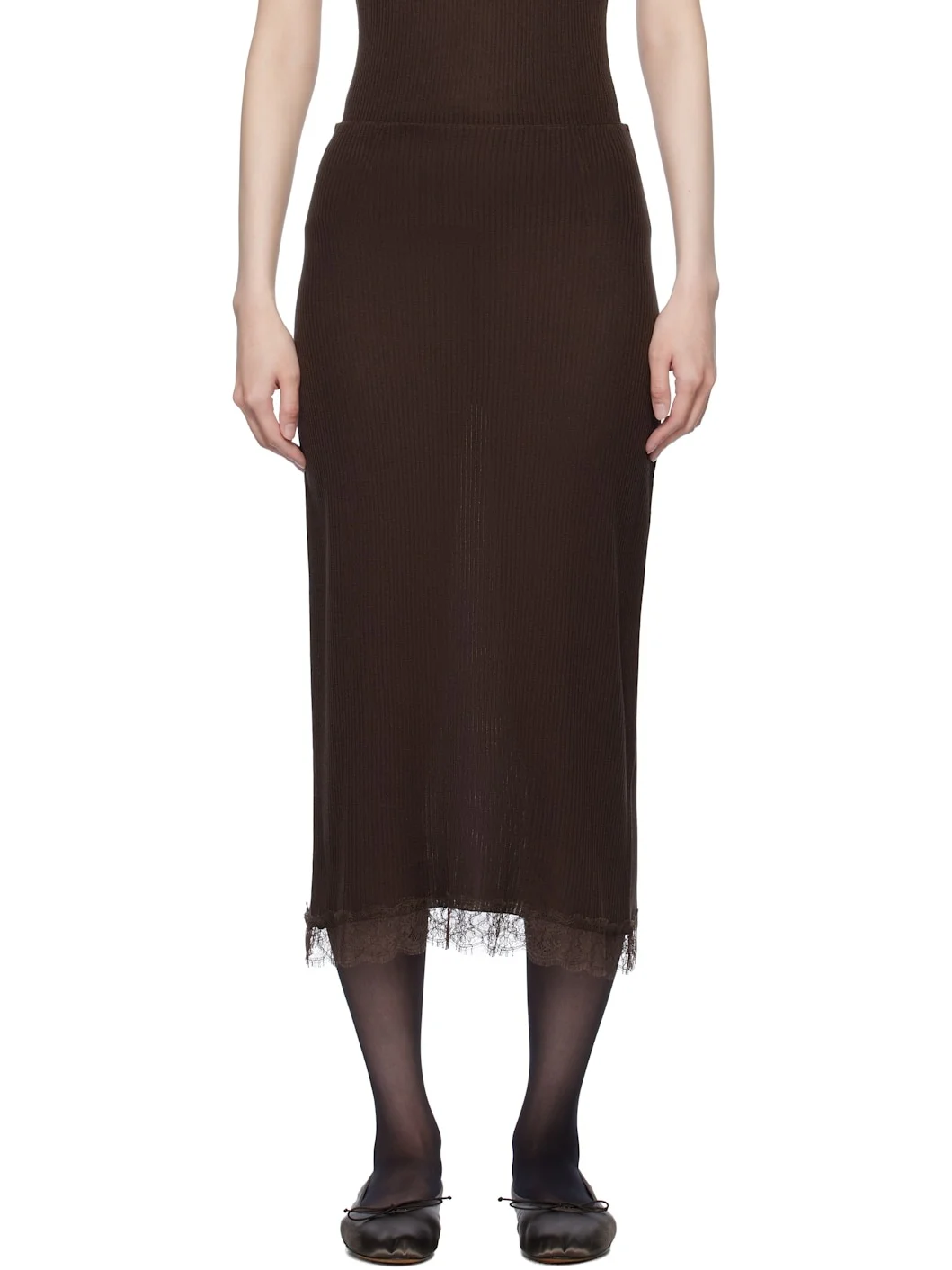 Brown Indira Midi Skirt - 1