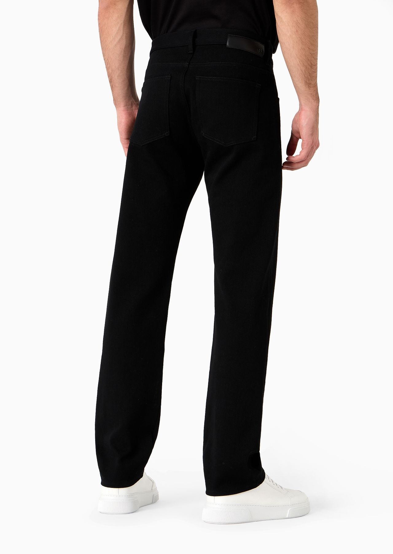 Five-pocket, regular-fit, stretch-cotton denim trousers - 3