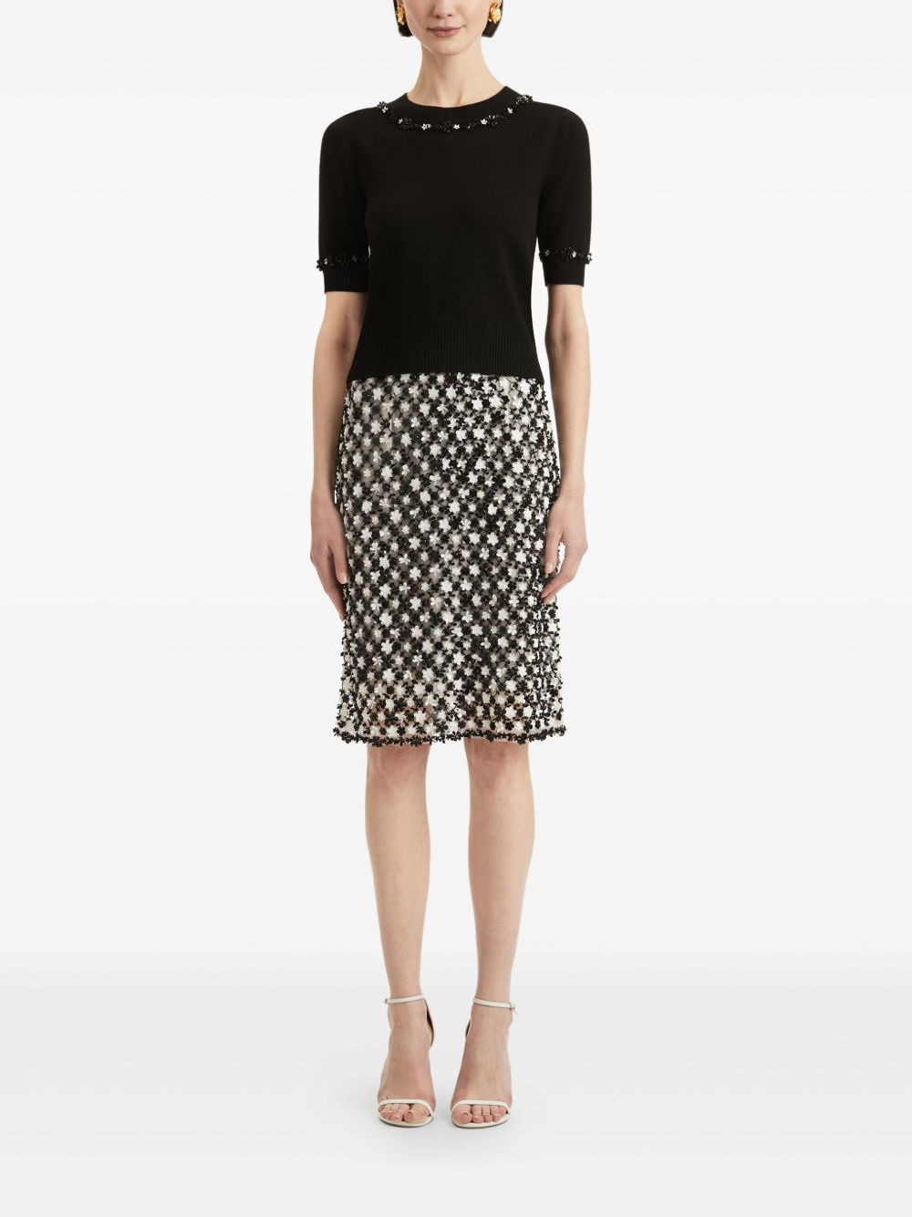 sequin-embellished wool T-shirt - 2