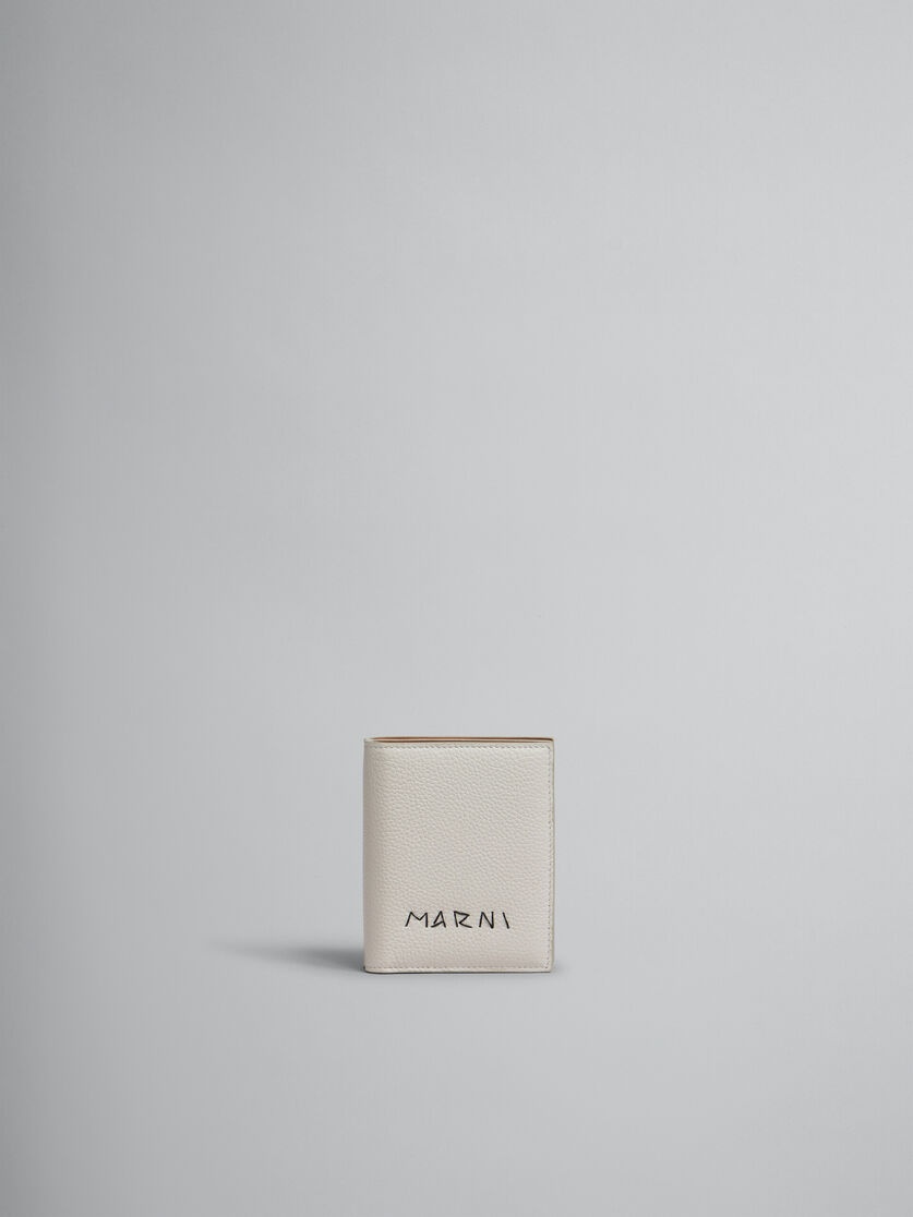 GREY LEATHER ZIP-AROUND BIFOLD WALLET WITH MARNI MENDING - 1